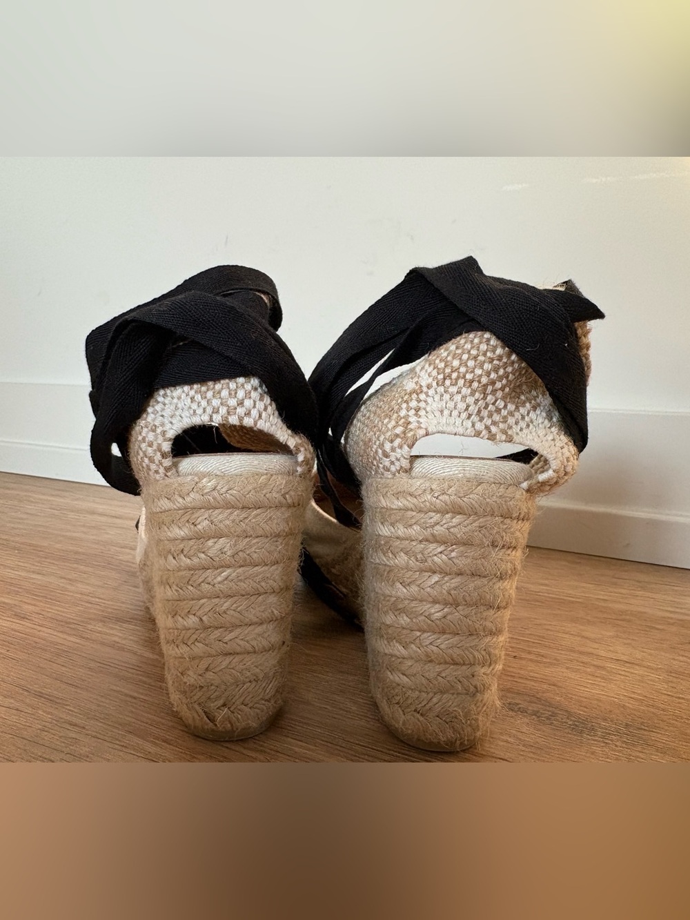 Castaner Candance Blanco Espadrille Wedge Flower Spanish Feminine Black White 38 - Picture 5 of 11